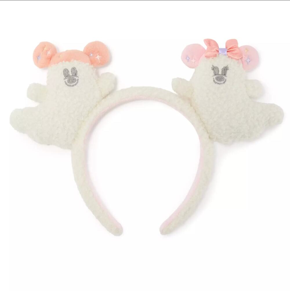 Disney Mickey Cutie Ghost Ear Headband - Pastel Sherpa Soft Mickey Ears